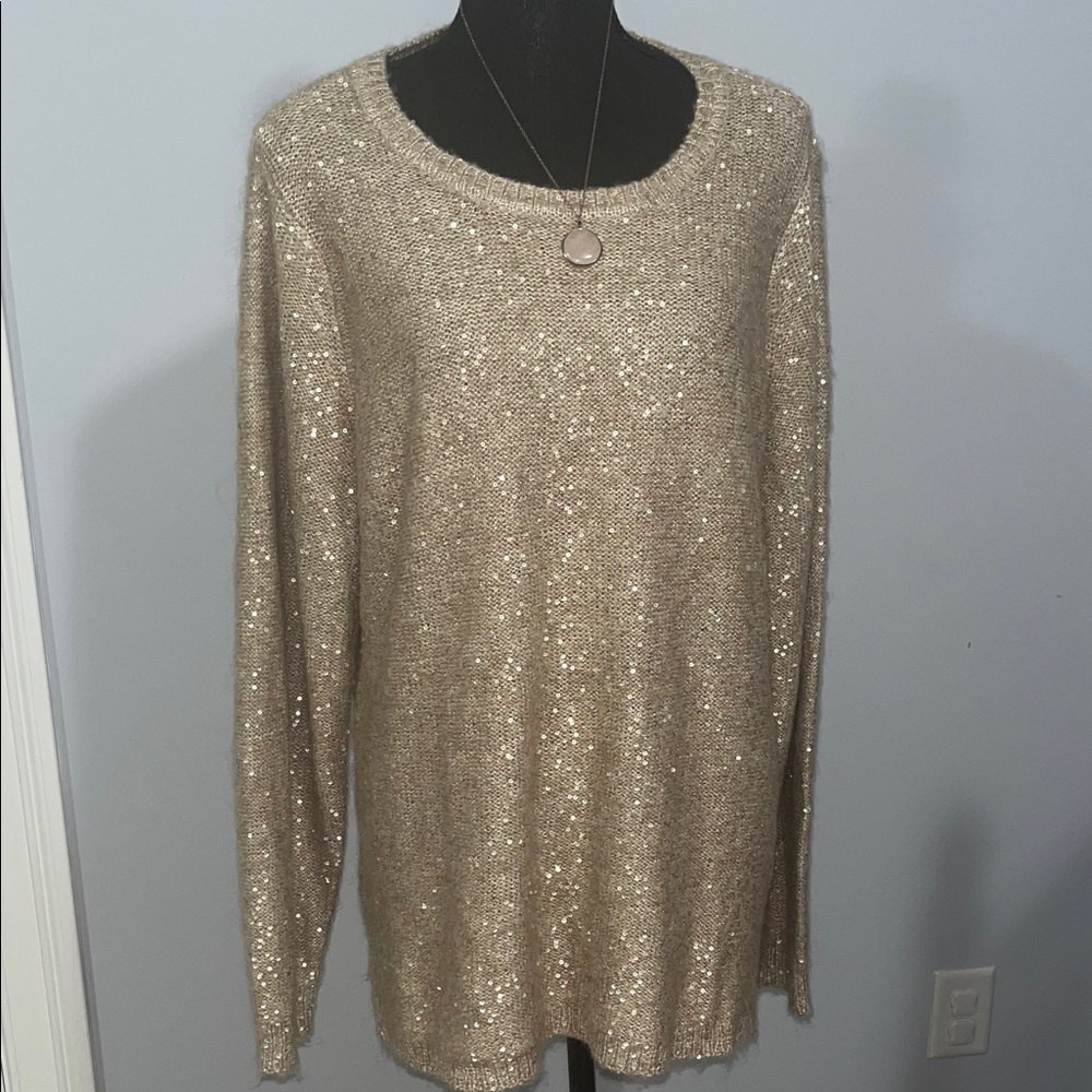 Calvin Klein Gold Sequin Sweater